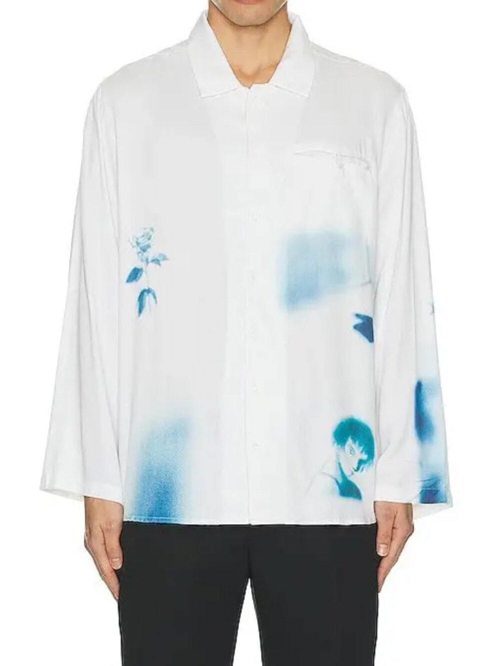 Jungles Jungles "Waiting Around" Graphic Button-Up Shirt | Size Small | Artistic
